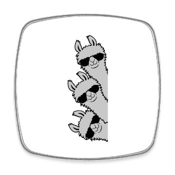 Cool Llamas Team Friends Crew look from the side - Square fridge magnet - white - Front