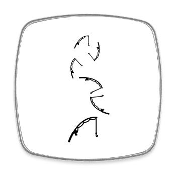 Angelrute angeln icon - Viereckiger Kühlschrankmagnet - Weiß - Vorne