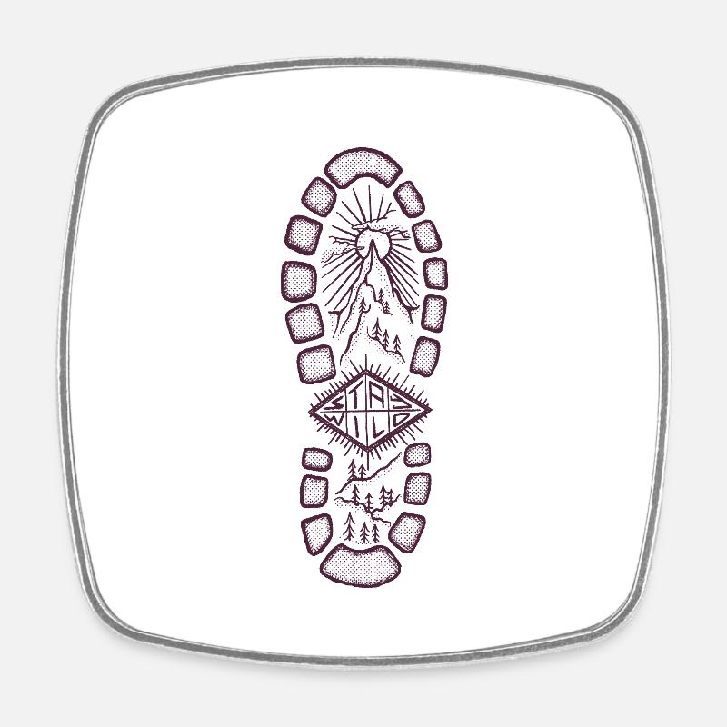 Stay wild red - Square fridge magnet - white