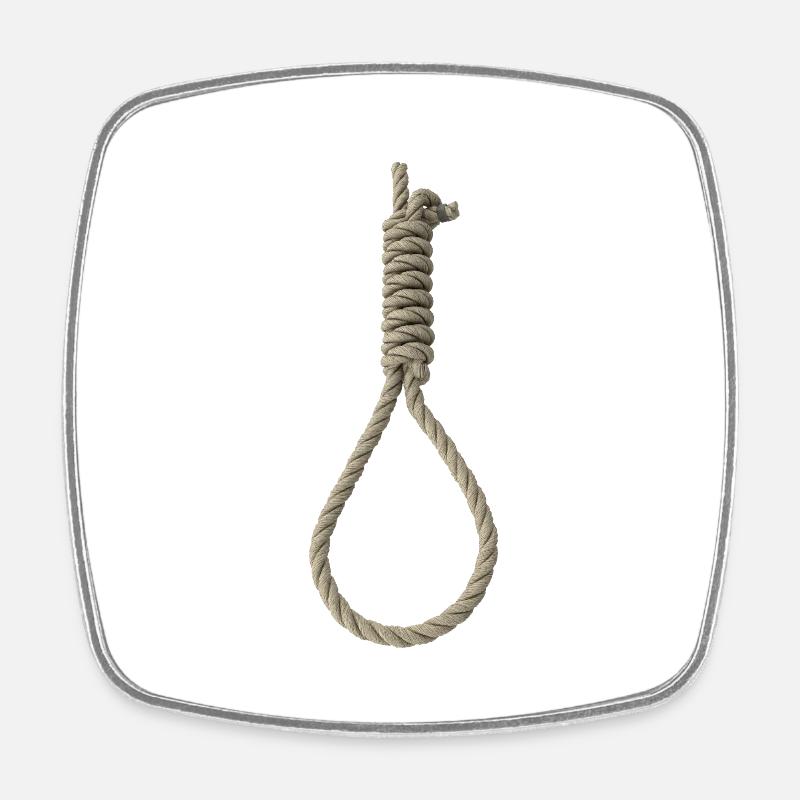Noose - Sling - Gallows - Square fridge magnet - white