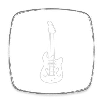 Design Cool E Guitar - Magnet carré - blanc - Devant