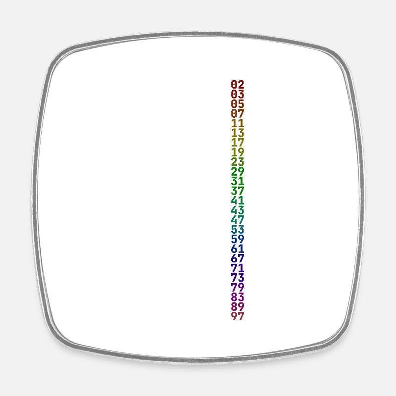 Primes from 1 to 100 for brightfield - Square fridge magnet - white