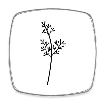 simple Wildblume - Viereckiger Kühlschrankmagnet - Weiß - Vorne