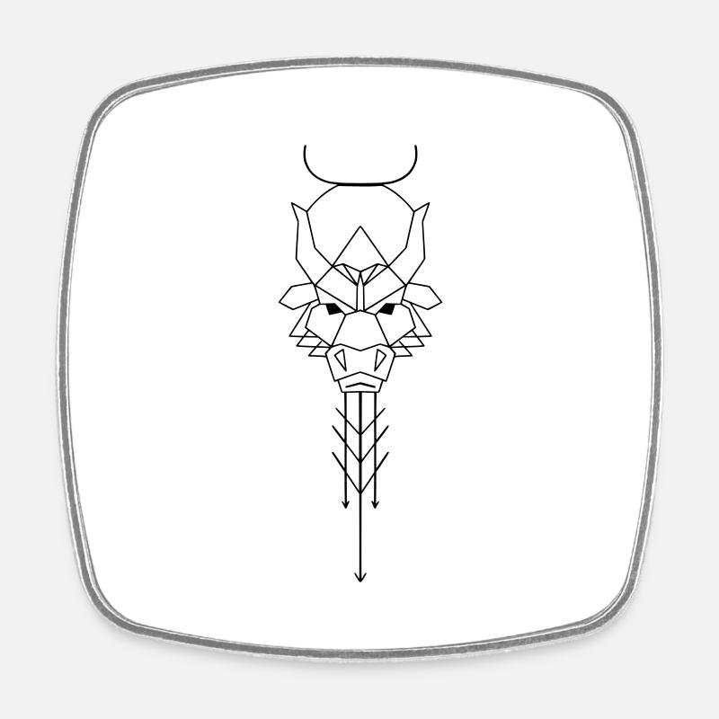 Bull - Square fridge magnet - white