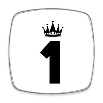 1 crown - Square fridge magnet - white - Front
