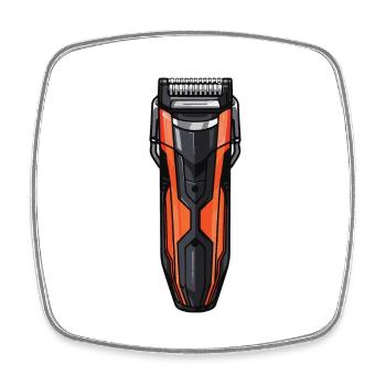 Tondeuse à cheveux Coiffeur - Magnet carré - blanc - Devant