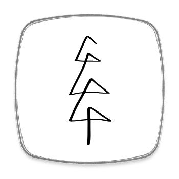 Tree Line Art - Minimalist - Square fridge magnet - white - Front