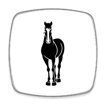 Pferd - Viereckiger Kühlschrankmagnet - Weiß - Vorne