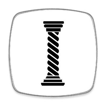 Griechische Säule - Viereckiger Kühlschrankmagnet - Weiß - Vorne