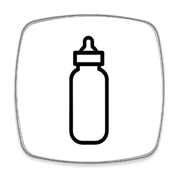 bottle - Square fridge magnet - white - Front