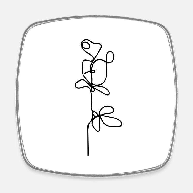 Blumengesicht - Viereckiger Kühlschrankmagnet - Weiß