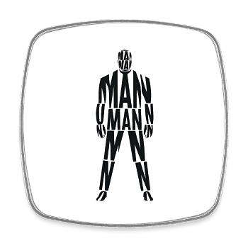 The Power of Man: A Typographical Portrait - Square fridge magnet - white - Front