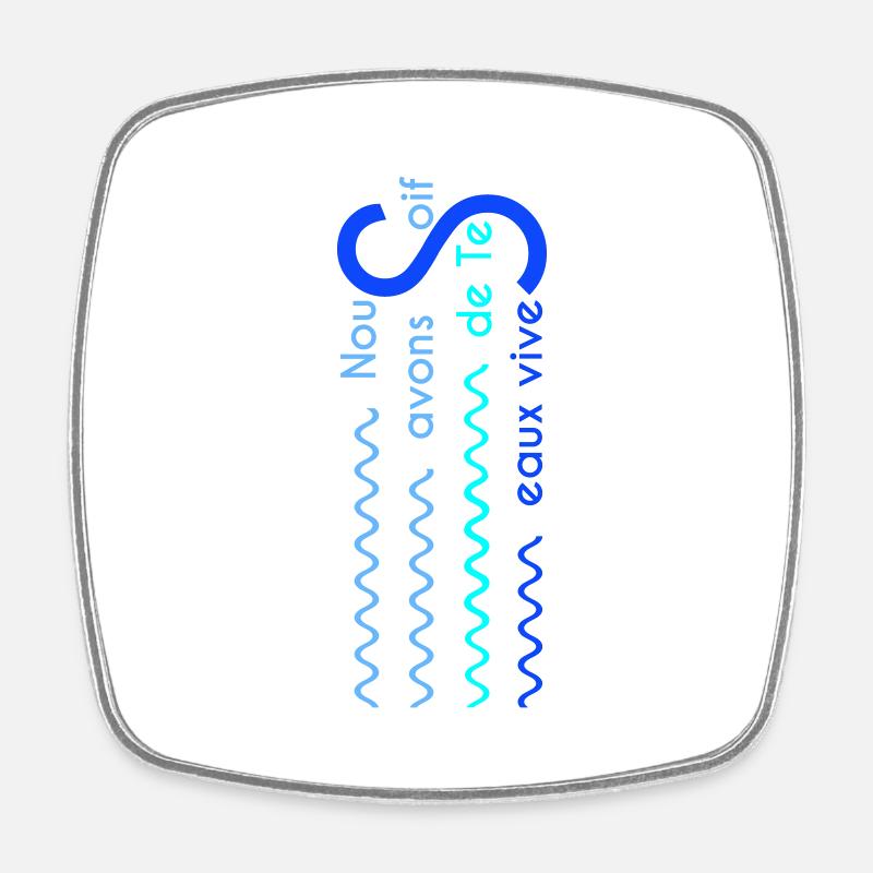 Eaux vives Version 2 - Magnet carré - blanc