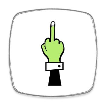 zombie hand mittelfinger - Viereckiger Kühlschrankmagnet - Weiß - Vorne