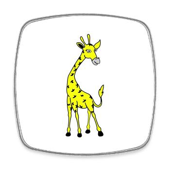 Giraffe 02 - Square fridge magnet - white - Front