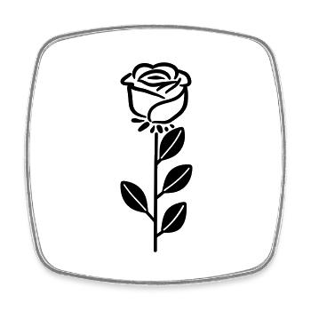 Rosa Blume - Viereckiger Kühlschrankmagnet - Weiß - Vorne