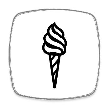 Eis - Viereckiger Kühlschrankmagnet - Weiß - Vorne