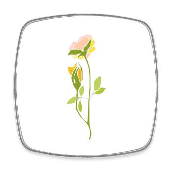 Rose - Magnet carré - blanc - Devant