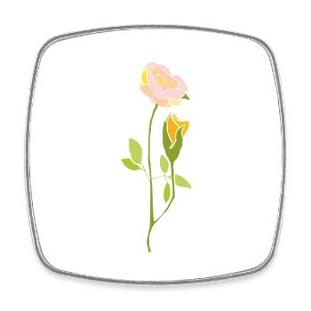 Rose - Square fridge magnet - white - Front
