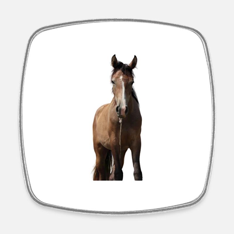 Pferd Mädchen Geschenk - Viereckiger Kühlschrankmagnet - Weiß