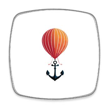anker ballon - Viereckiger Kühlschrankmagnet - Weiß - Vorne