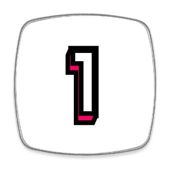 1. 1 JAHR. 1. JUBILÄUM. GEBURTSTAG 1 JAHR - Viereckiger Kühlschrankmagnet - Weiß - Vorne