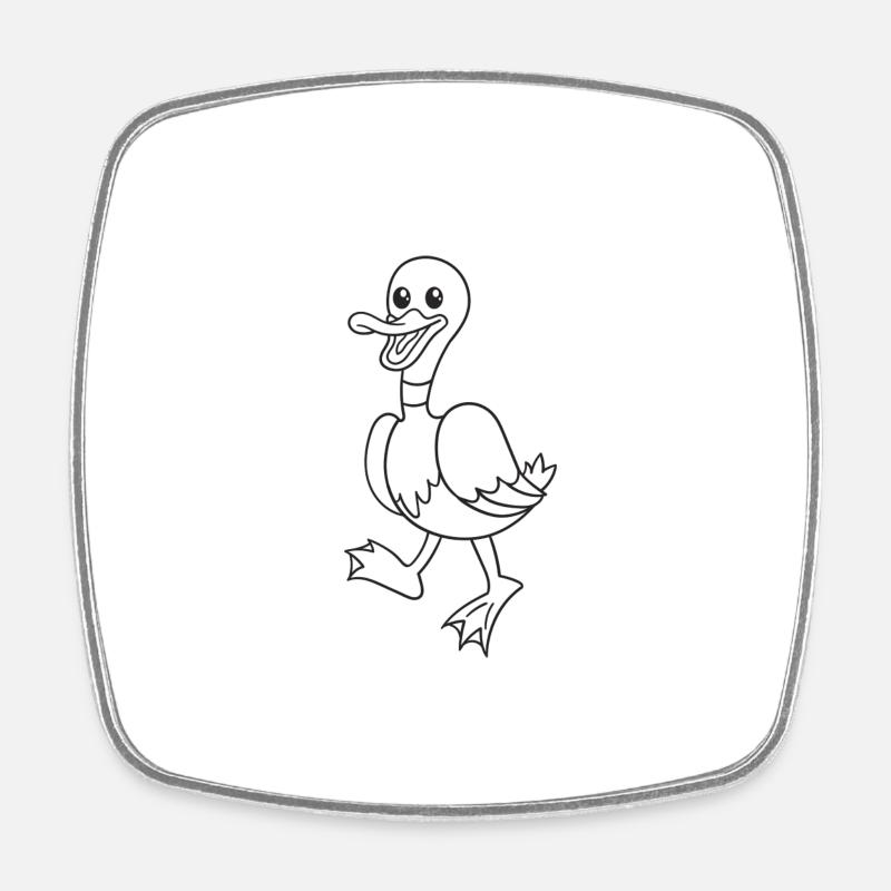 Ente, Enten, Vogel, Geschenk, Geschenkidee - Viereckiger Kühlschrankmagnet - Weiß