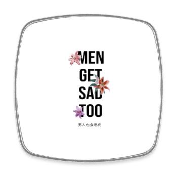 japanese style Men get sad too - Viereckiger Kühlschrankmagnet - Weiß - Vorne