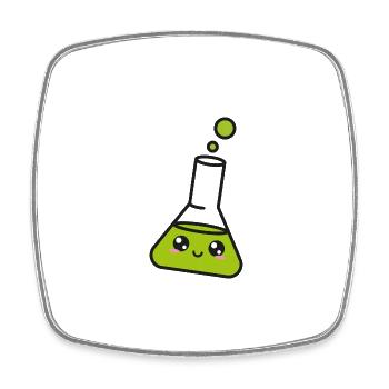 Chimie - Magnet carré - blanc - Devant