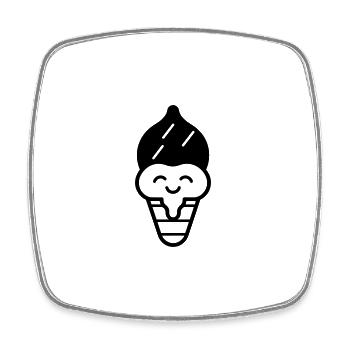EIS - Viereckiger Kühlschrankmagnet - Weiß - Vorne