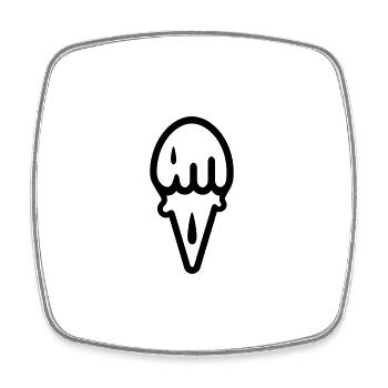 Ice - Square fridge magnet - white - Front