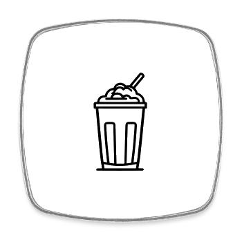 milkshake - Magnet carré - blanc - Devant