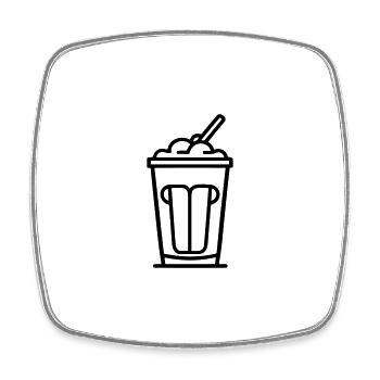 milkshake - Magnet carré - blanc - Devant