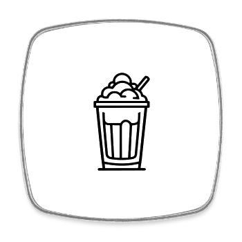 Milchshake - Viereckiger Kühlschrankmagnet - Weiß - Vorne