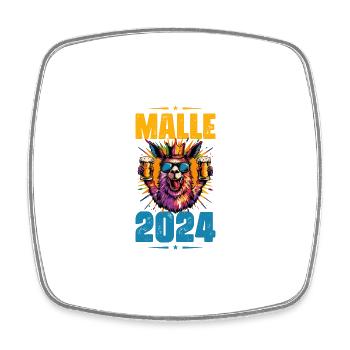 Malle 2024 Alpaka - Viereckiger Kühlschrankmagnet - Weiß - Vorne