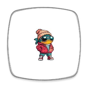 Piranha Fische Winter Comic - Viereckiger Kühlschrankmagnet - Weiß - Vorne