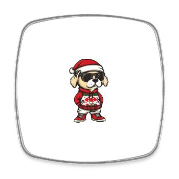 Kangal Chien Noël Cool Noël - Magnet carré - blanc - Devant