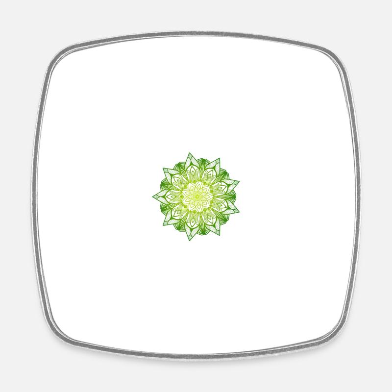 Explosion de dégradé vert Mandala Energy - Magnet carré - blanc