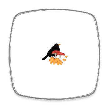 Amsel Herbst Vogel Vogelbeobachter Halloween - Viereckiger Kühlschrankmagnet - Weiß - Vorne