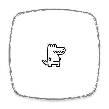 crocodile - Square fridge magnet - white - Front