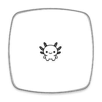 axolotl - Magnet carré - blanc - Devant