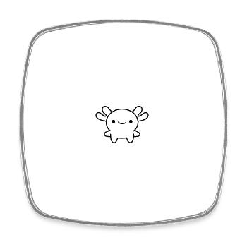 axolotl - Magnet carré - blanc - Devant