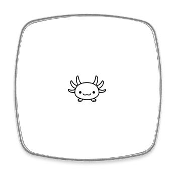 Axolotl - Viereckiger Kühlschrankmagnet - Weiß - Vorne