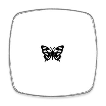 papillon - Magnet carré - blanc - Devant