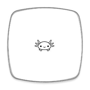 axolotl - Square fridge magnet - white - Front