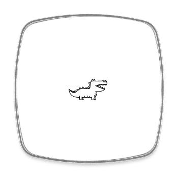 crocodile - Square fridge magnet - white - Front