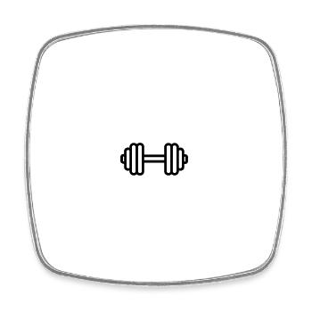 dumbbell - Square fridge magnet - white - Front