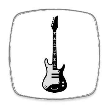 Gitarre - Viereckiger Kühlschrankmagnet - Weiß - Vorne