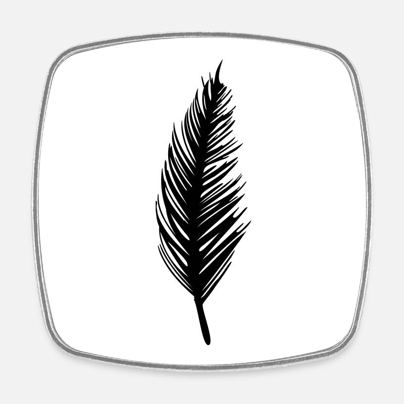 plume - Magnet carré - blanc