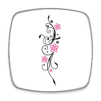 Belle fleurs en filigrane. Élément floral. - Magnet carré - blanc - Devant